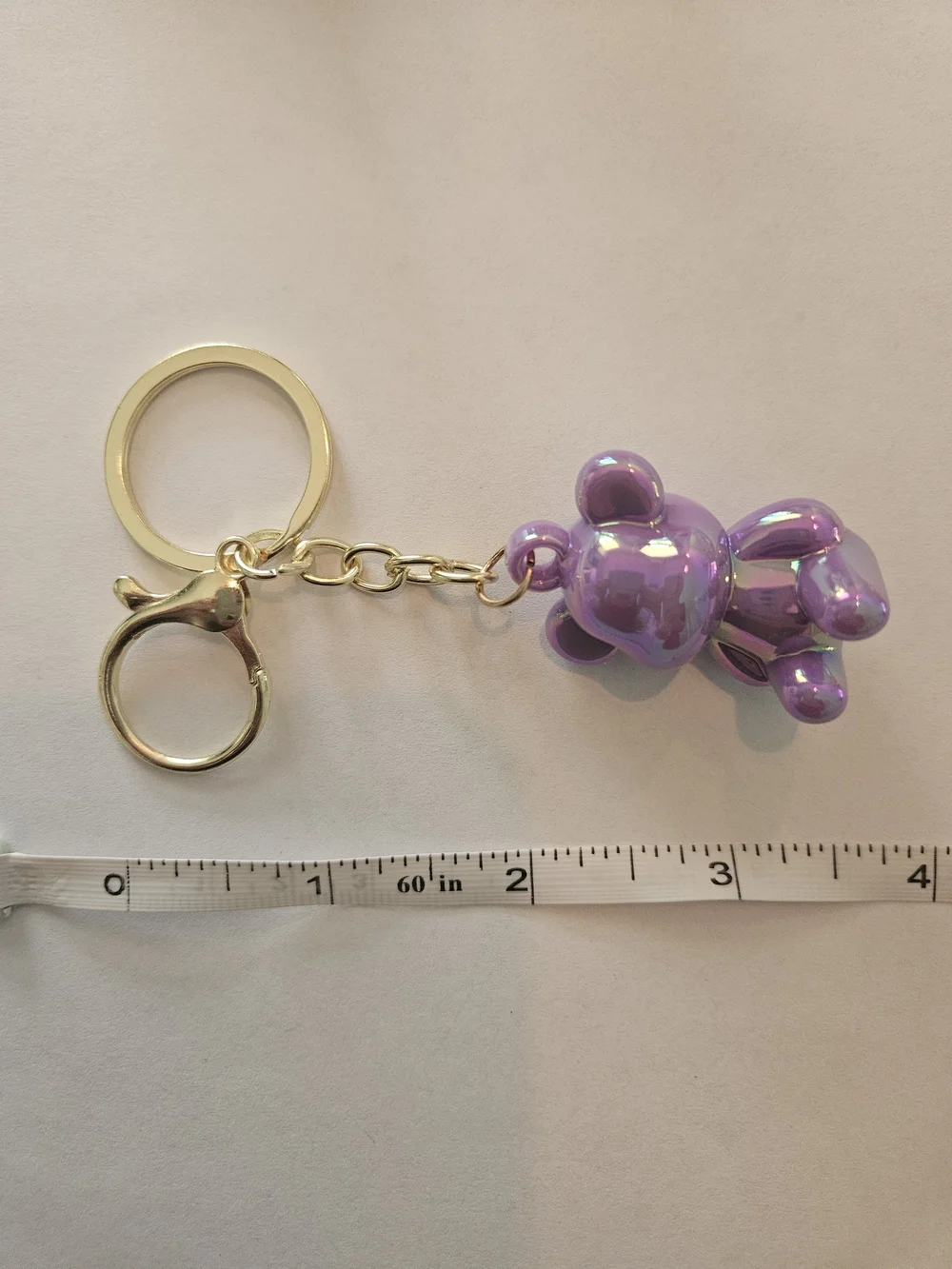 NWT Iridescent Purple Bear Keychain